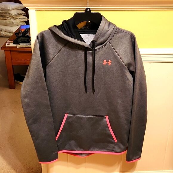 Under Armour Women's "Storm 1" Gray Pullover Hoodie w/ Pink Detailing Size S - Picture 1 of 7